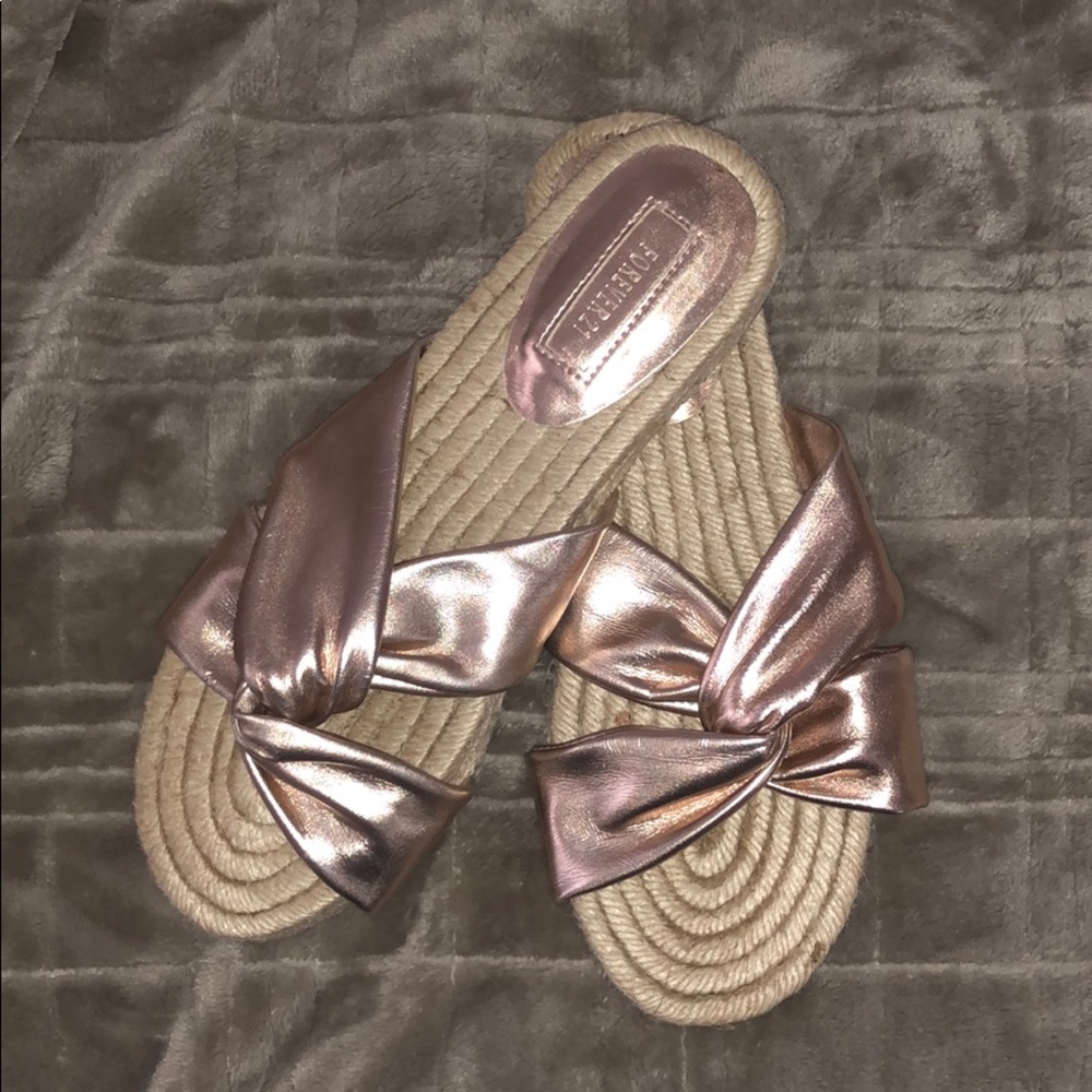 Rose gold slippers